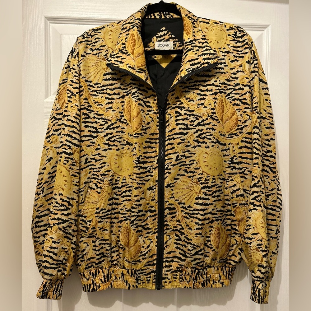 Bogari Vintage Black and Gold Patterned Jacket